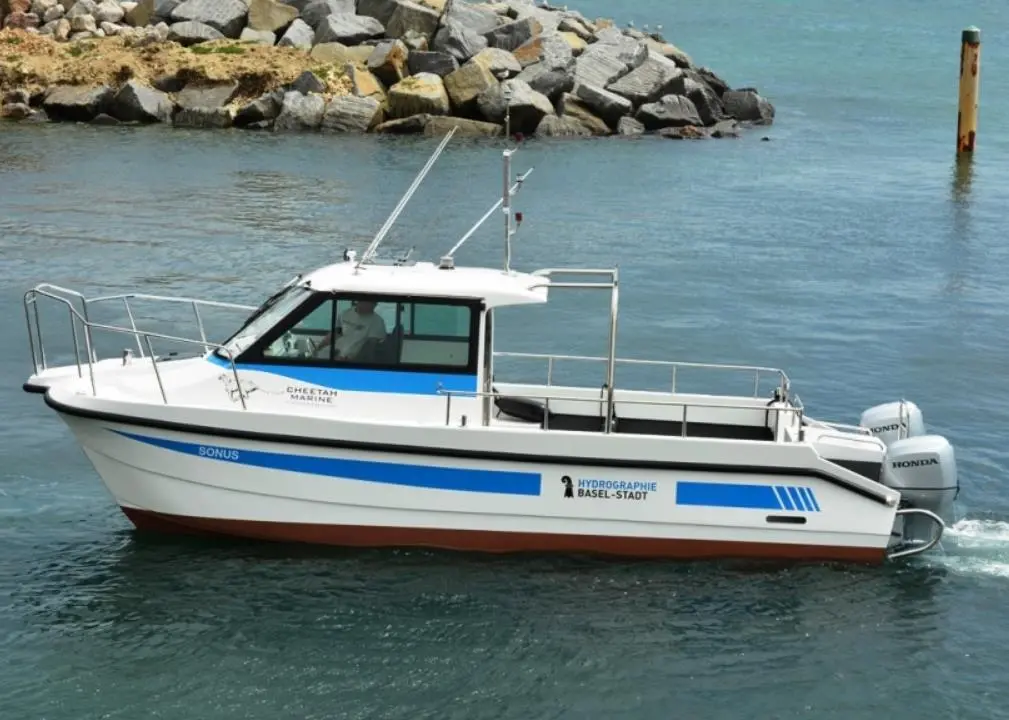 Propulsion is provided for 'SONUS' by 2 x Honda 100hp extra longshaft engines with hydraulic steering
