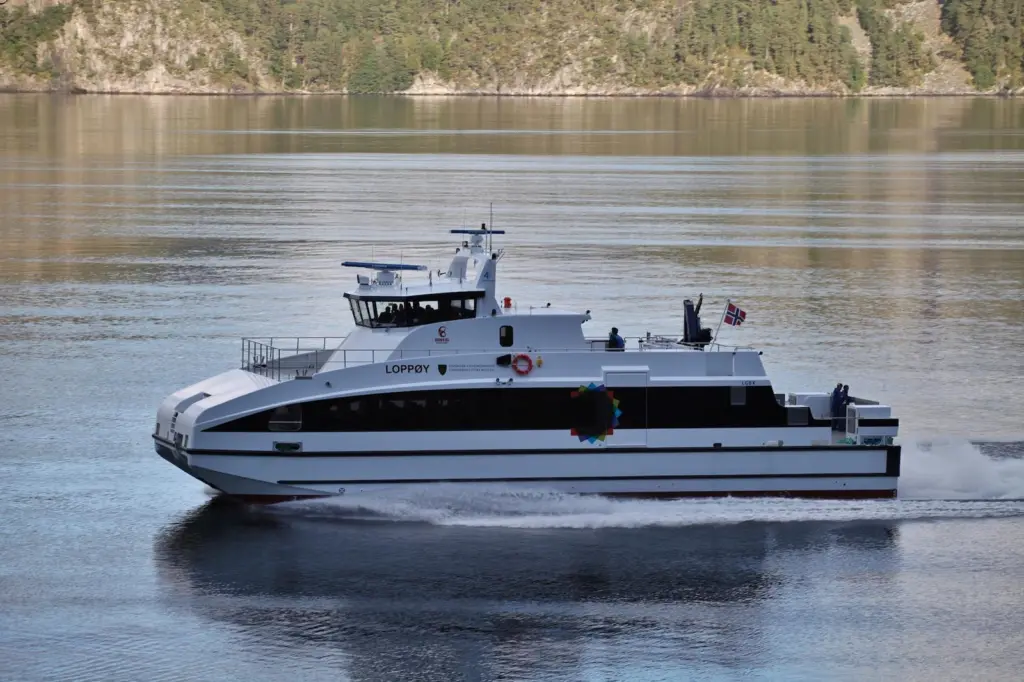 The 26m carbon fibre catamaran MS Brødrene Loppøy photo credit: Aa /Ole Matias Aa
