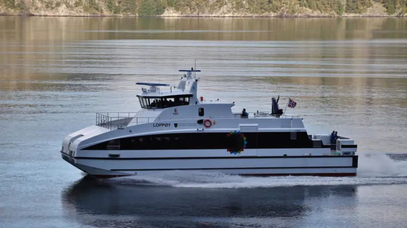 The 26m carbon fibre catamaran MS Brødrene Loppøy photo credit: Aa /Ole Matias Aa