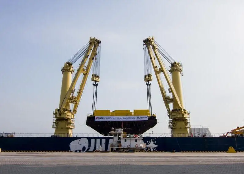 Huisman’s mast crane design has been tested out by Jumbo Kinetic