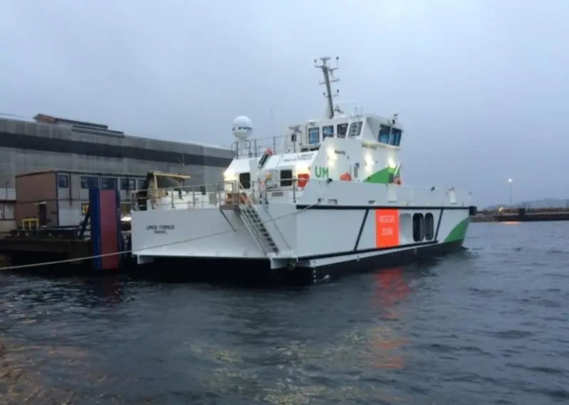 The WaveCraft uses an air cushion between its catamaran hulls to lift 80% of the vessel out of the water