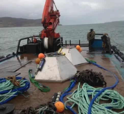 ADCP rigs just prior to deployment off Fairhead, NE Antrim coast, N.Ireland