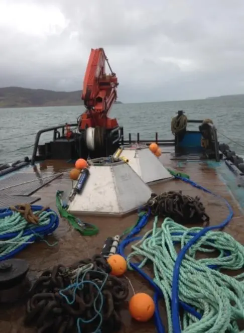 ADCP rigs just prior to deployment off Fairhead, NE Antrim coast, N.Ireland