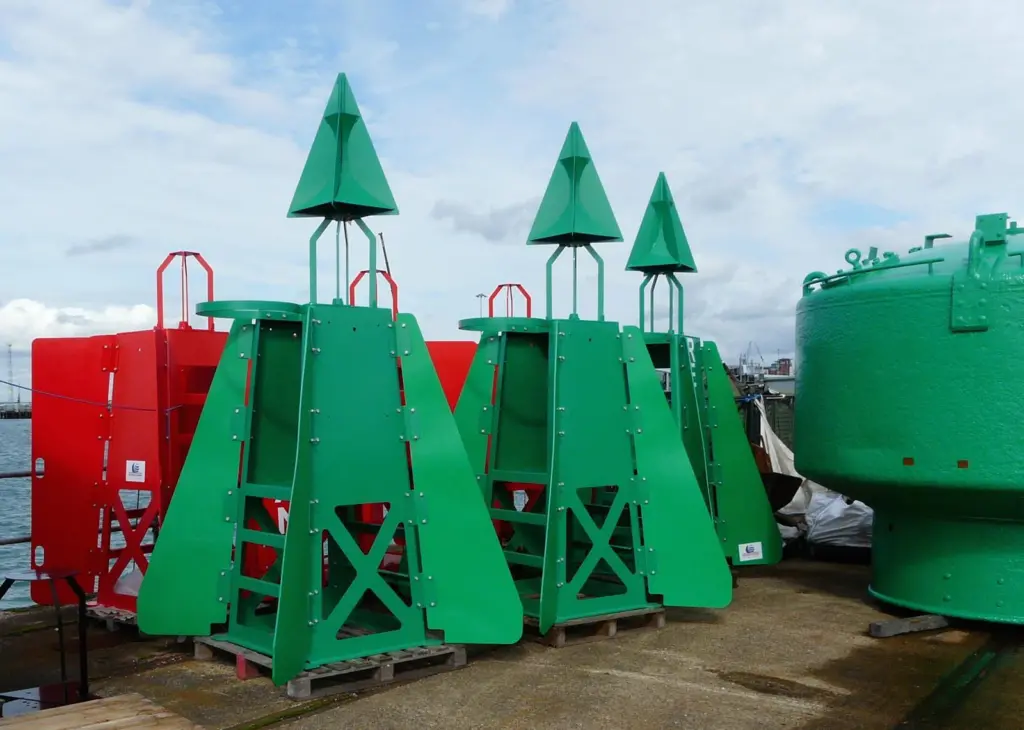 Some of the new buoys supplied by Hydrosphere to ABP Southampton