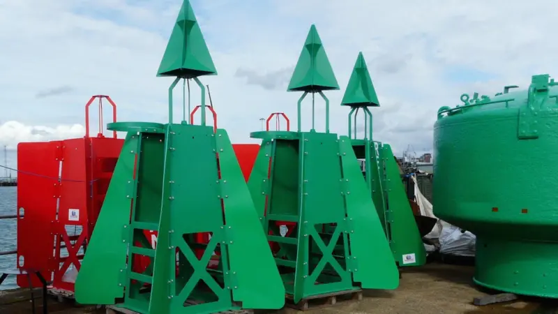 Some of the new buoys supplied by Hydrosphere to ABP Southampton