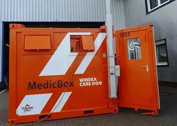 The 10ft MEDICbox is equipped as a mobile rescue container