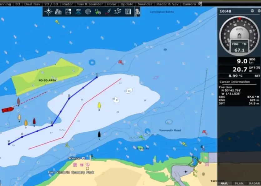 Part of Furuno's new tender tracker interface