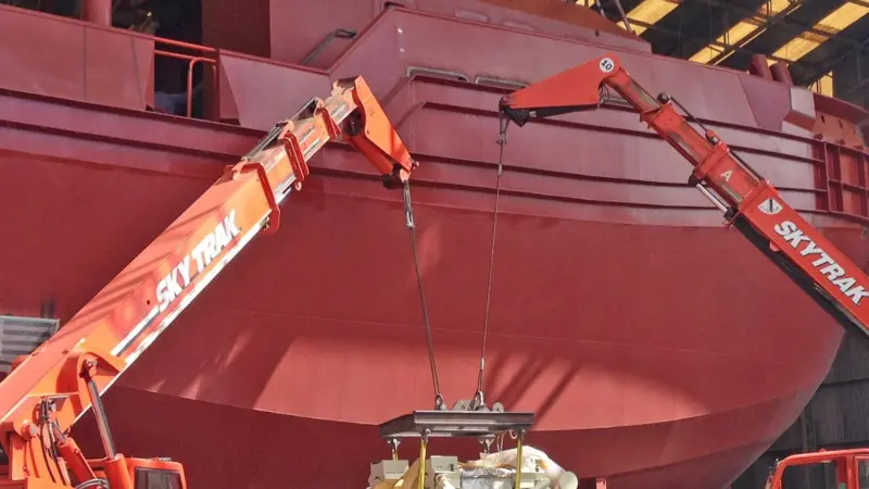 One of the main engines ready for installing (Cummins)