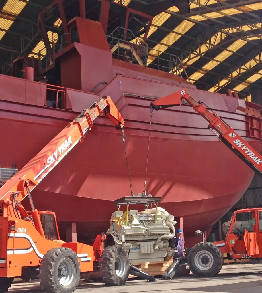 One of the main engines ready for installing (Cummins)