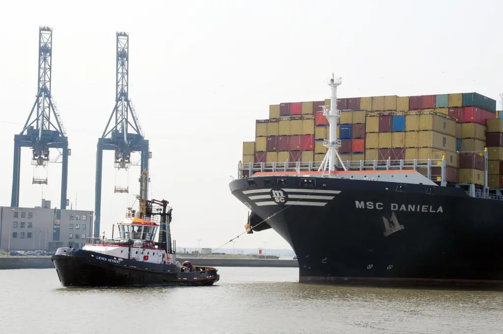 MSC Daniela - one of the green ships to call at the port of Antwerp