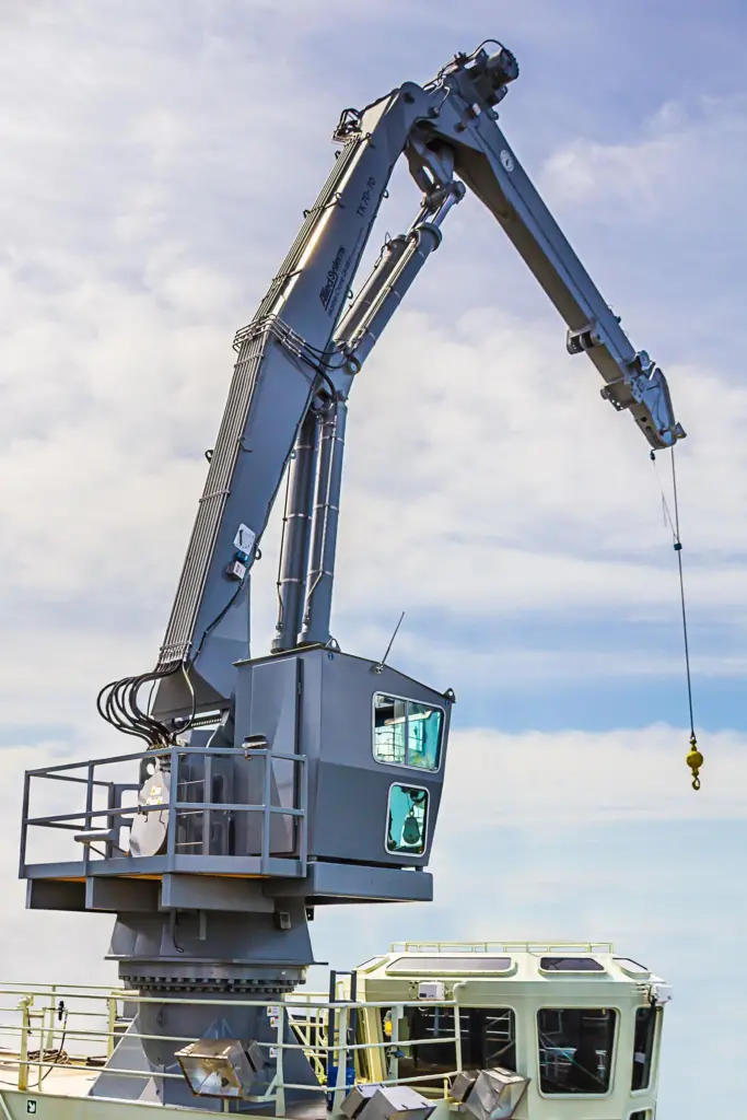 Allied Systems portable TK4-30 and the TK70-70 aft-deck main crane are central to  'Neil Armstrong' operations