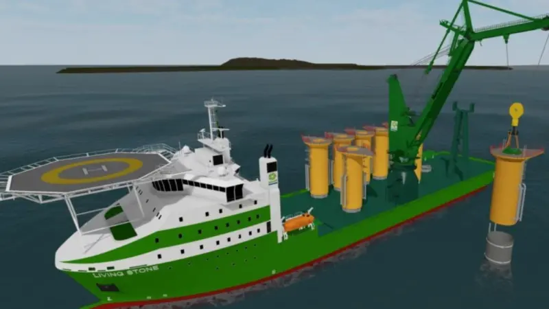 The ‘Living Stone’ will join the fleet of fall-pipe vessels of DEME's offshore division