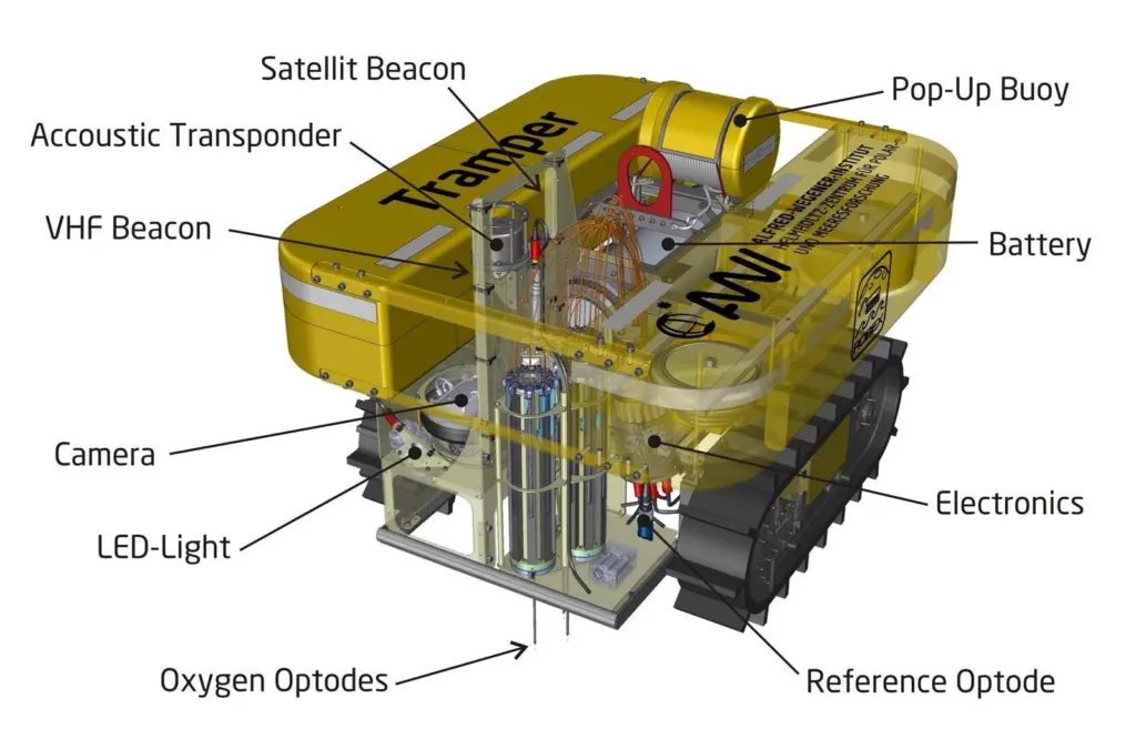 Illustration showing the benthic crawler’s layout. Image: AWI