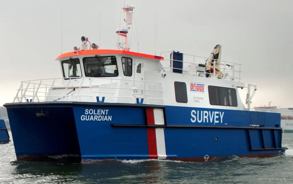 Briggs Marine’s coastal survey vessel Solent Guardian, one of a number of specialist craft on show at Oceanology International
