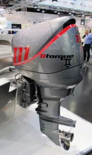 The Neander Shark 111 outboard will be available in both tiller and wheel steering versions
