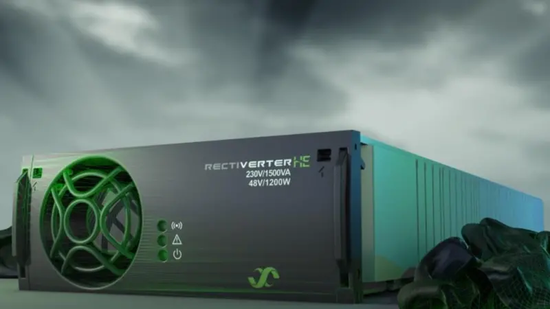 The new Rectiverter from Eltek is a 3-port bidirectional power module, which combines the function of a rectifier and an inverter