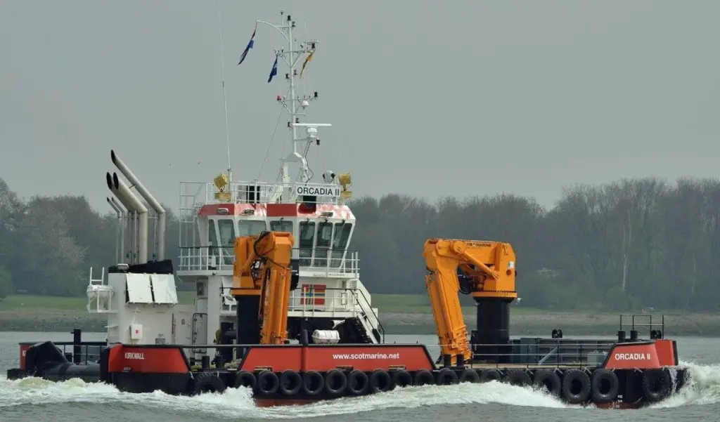 Scotmarine’s ‘MV Orcadia II’ workboat was used for all modular anchor deployments