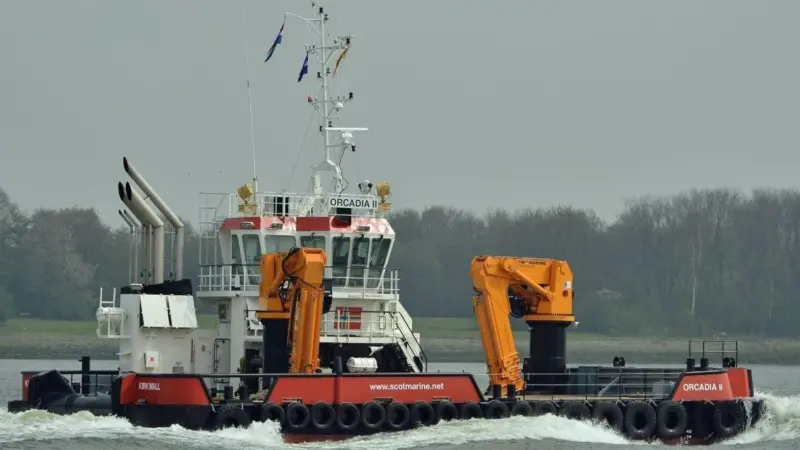 Scotmarine’s ‘MV Orcadia II’ workboat was used for all modular anchor deployments