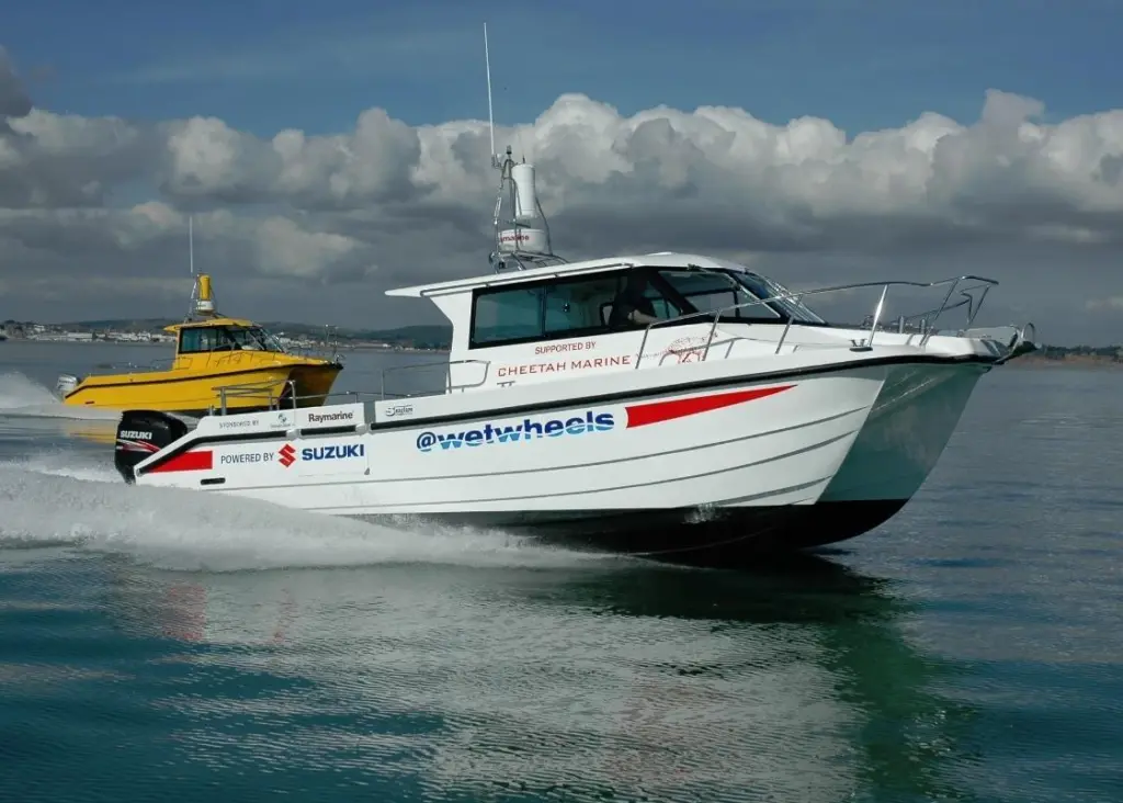 The original Cheetah Marine Wetwheels catamaran operates out of Portsmouth Harbour