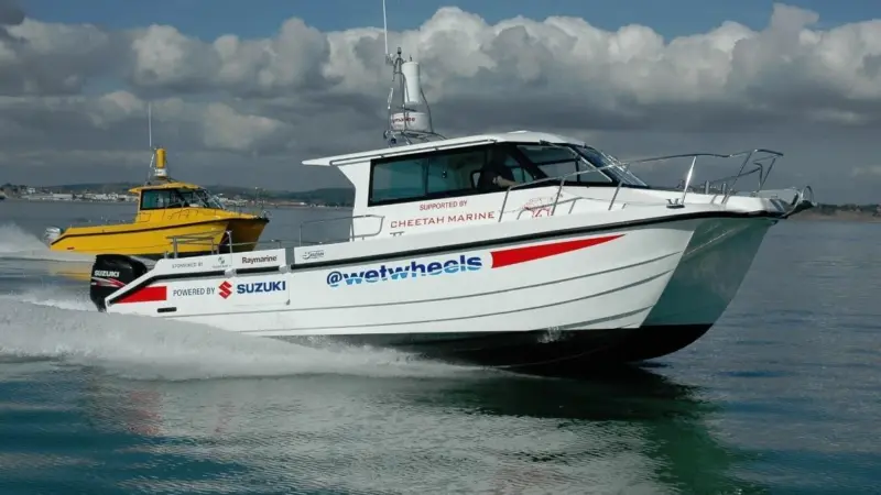 The original Cheetah Marine Wetwheels catamaran operates out of Portsmouth Harbour