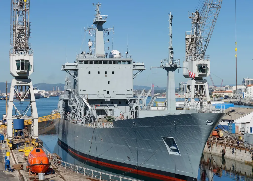 HMS Scott at Gibdock’s No.2 dry dock at its Gibraltar yard