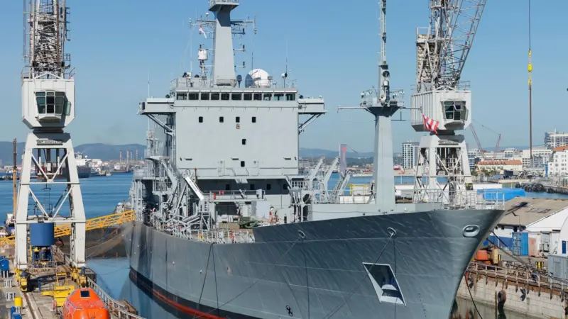 HMS Scott at Gibdock’s No.2 dry dock at its Gibraltar yard