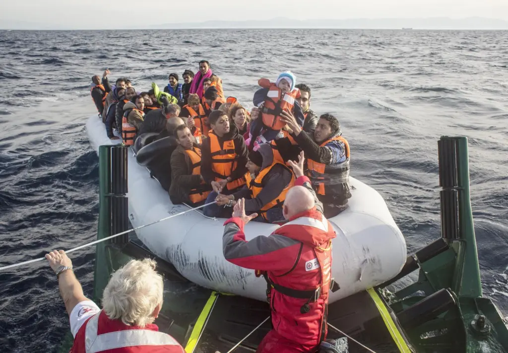 Those recued were mainly Syrian refugees in rubber dinghies unfit for the open sea