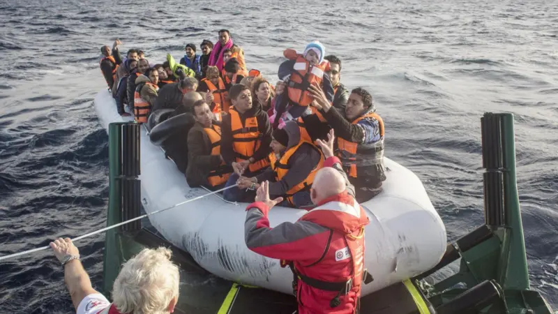 Those recued were mainly Syrian refugees in rubber dinghies unfit for the open sea