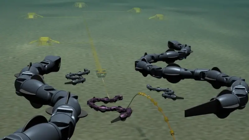 Eelume robots can use their segmented bodies to access constricted areas