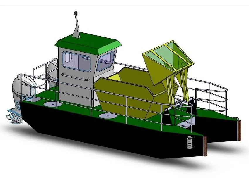 The primary debris recovery operation is carried out by means of a hydraulically operated bucket scoop