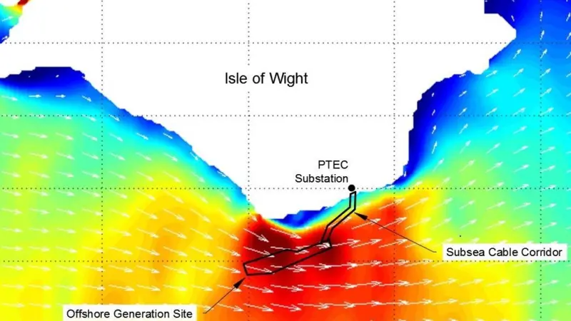 The generators are to be located in the strong tidal race off St Catherine’s Point