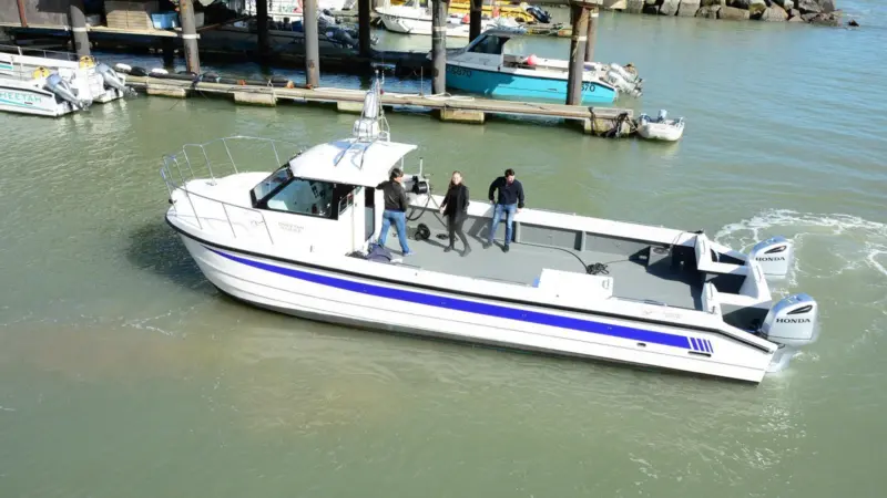 Cheetah Marine is powered by twin 250hp Honda outboards
