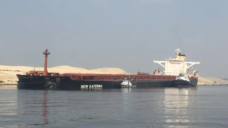 Tsavliris provided consultancy and support for the 'New Katerina' aground in the Suez Canal (Tsavliris)