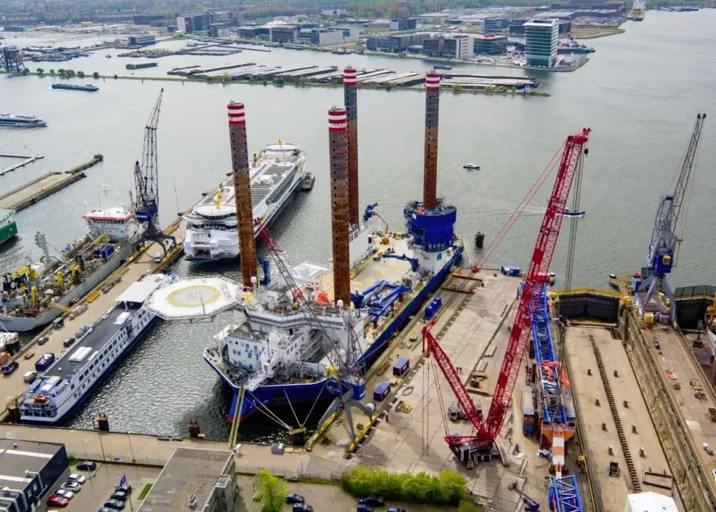 'Sea Installer' berthed at Damen Shiprepair Amsterdam