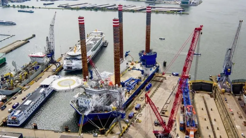 'Sea Installer' berthed at Damen Shiprepair Amsterdam