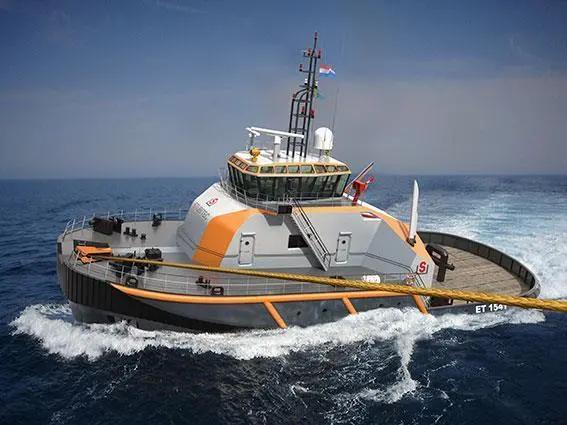 The escort and towing winch are totally enclosed within the deckhouse (Stouco Consultance BV)