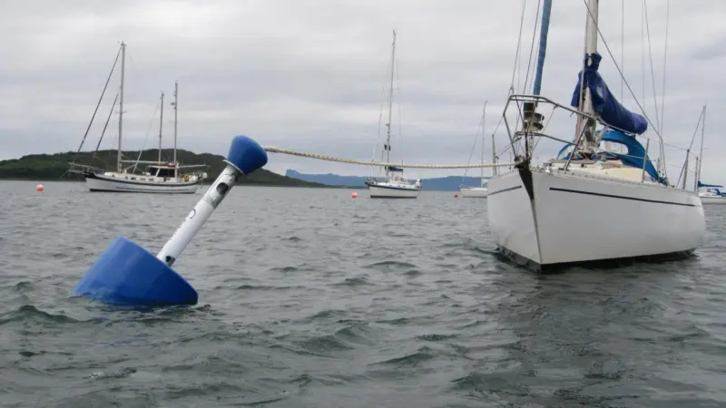 One of Mara's new buoys on trial with the Royal Naval Sailing Association