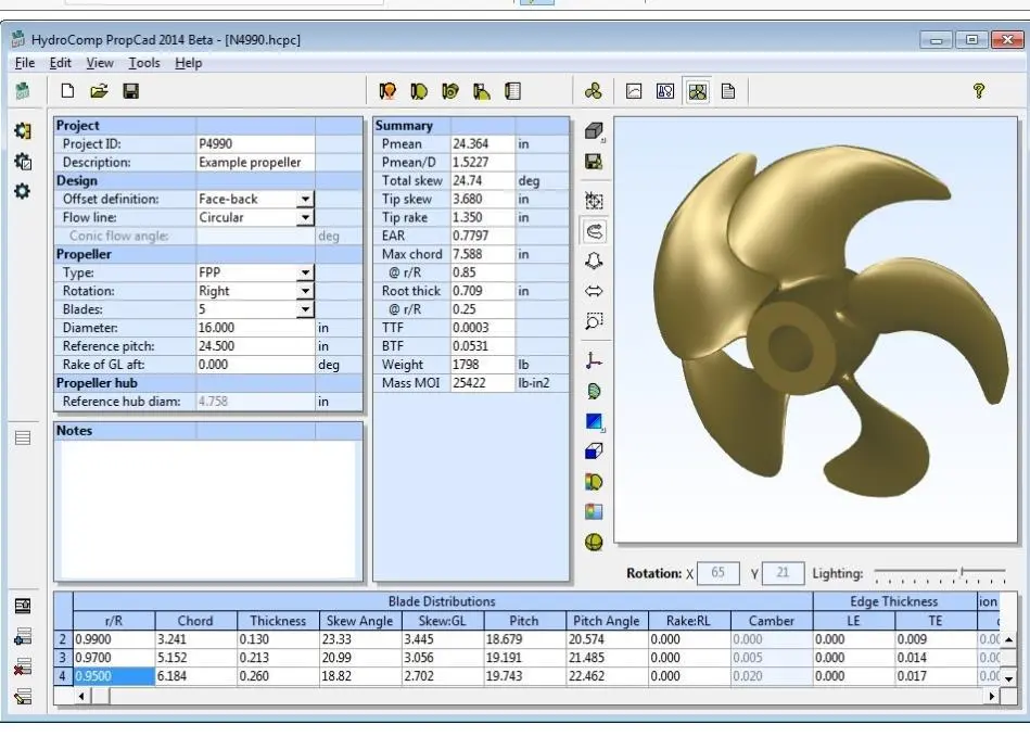 PropCad includes four inspection maps for determining inspection point location and inspection values
