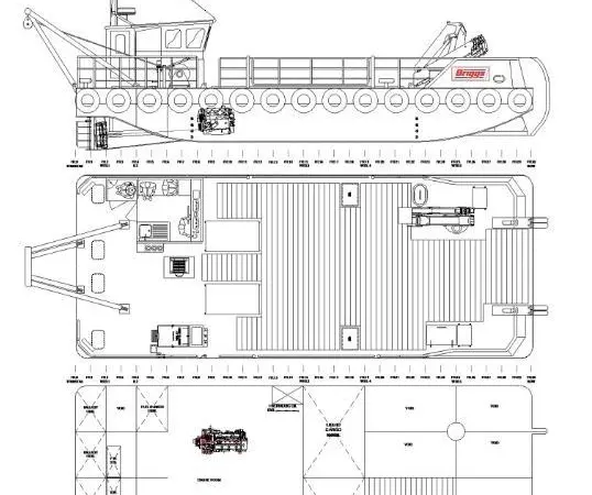 a general arrangement technical drawing of the boat