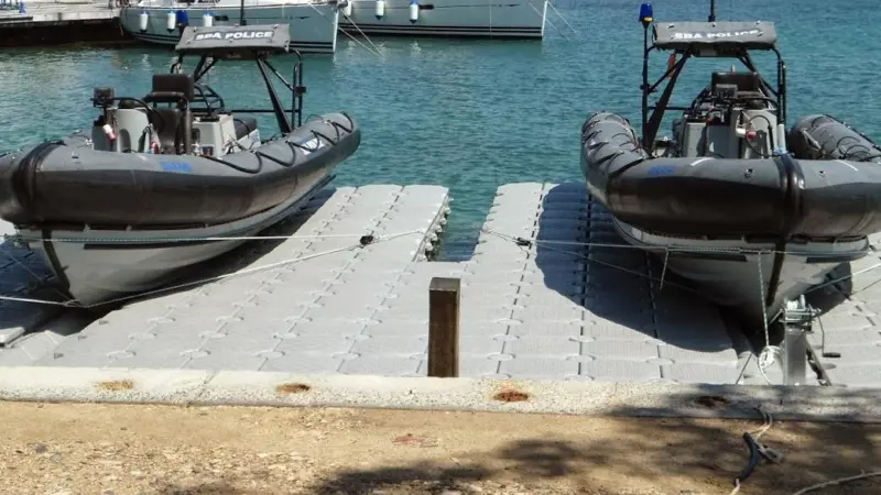 Versadock's VPS Air Assist Drive on Dock system supports vessels such as police boats
