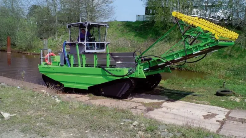 The ‘6925’ is a new product that combines the strengths of an amphibious boat and a weed harvester