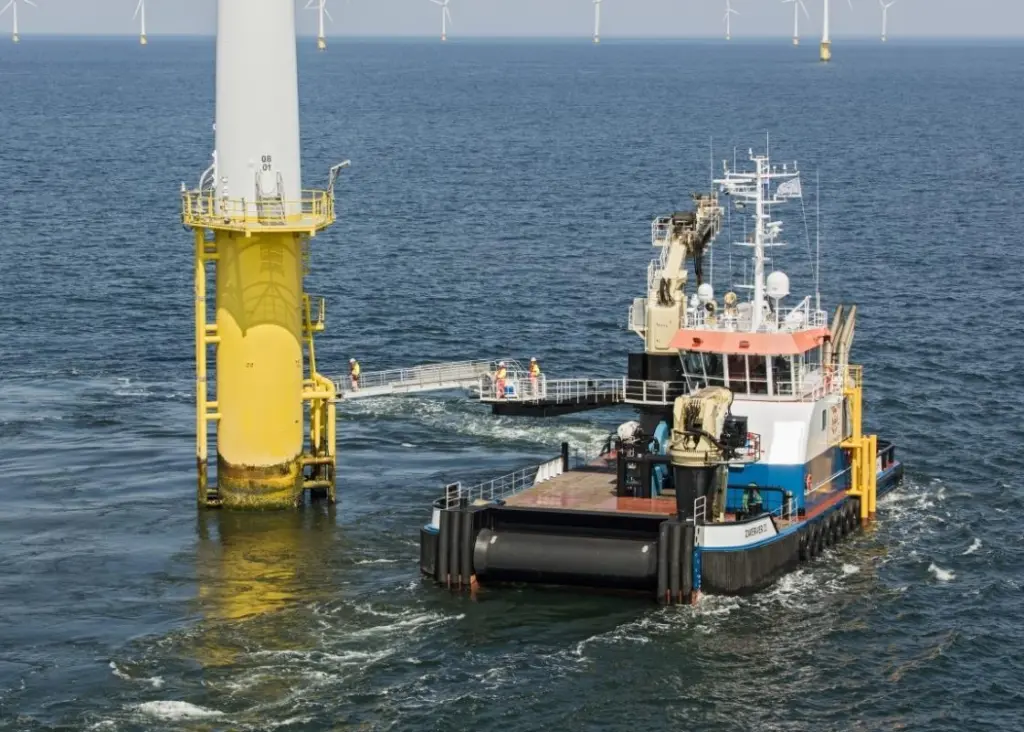 One notable feature of this vessel is the Uptime ‘Walk-to-Work’ passive heave compensated gangway