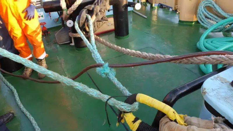 The gog rope arrangement received particular attention in the investigation (MAIB)