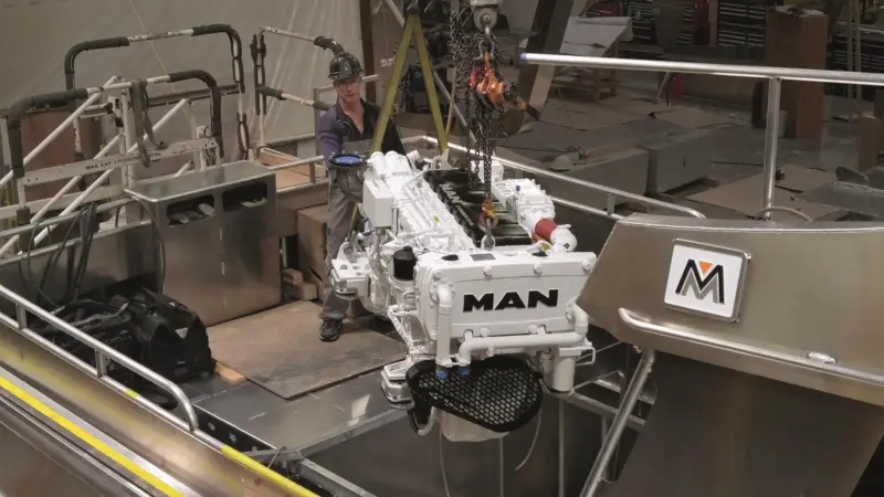 The D2676 LE433 MAN engine for the Mavrik LT32 is the first one to roll off the production line