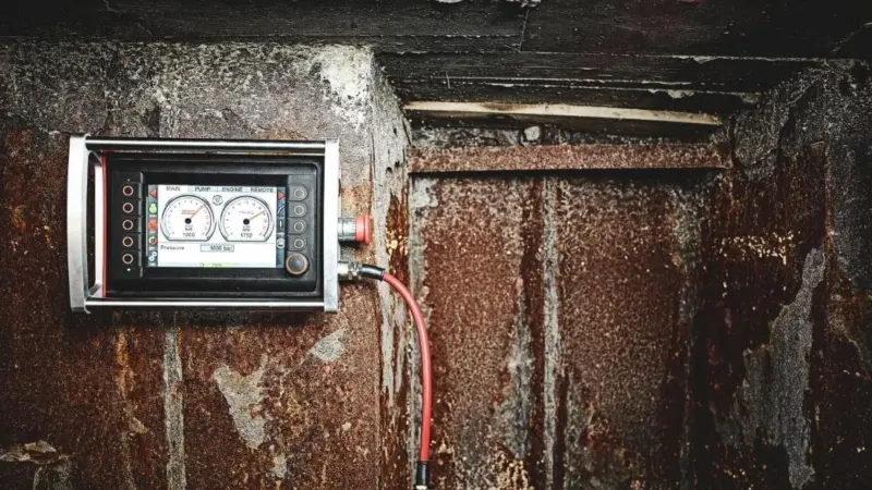 This remotely controlled robot was fitted with a disconnectable power control module