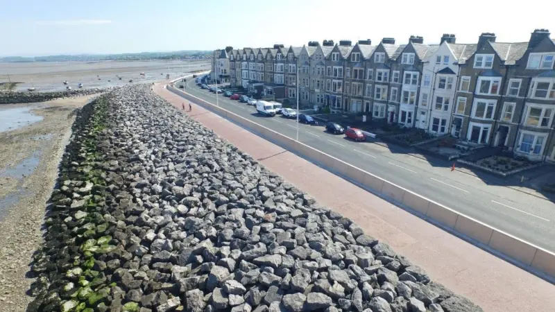 The new wall will significantly reduce the risk of flooding to large parts of Morecambe