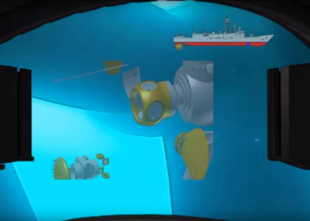 Diver Augmented Visual Display with propeller engineering. Graphic:  NSWC PCD