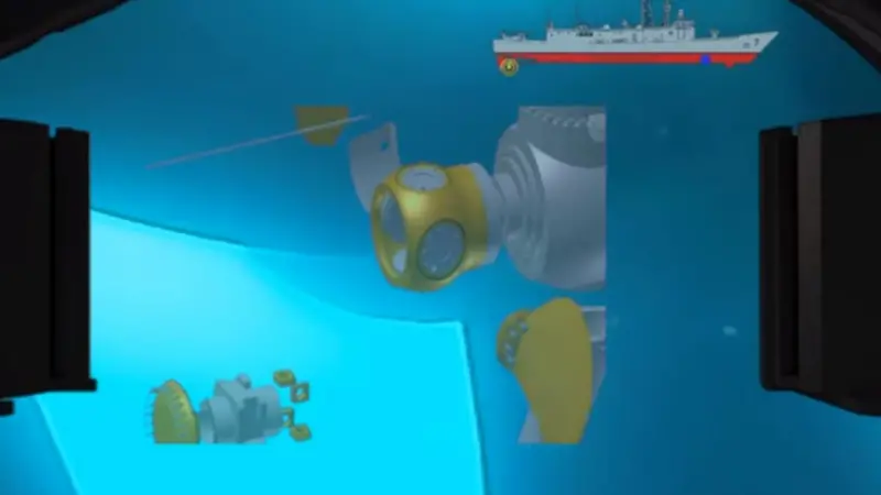 Diver Augmented Visual Display with propeller engineering. Graphic:  NSWC PCD