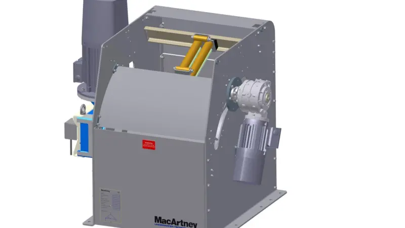The MacArtney Cormac winch can adapt to a number of positions from horizontal level-wind to almost vertical with an easy change, allowing it to be fitted to a variety of vessels. Graphic: MacArtney