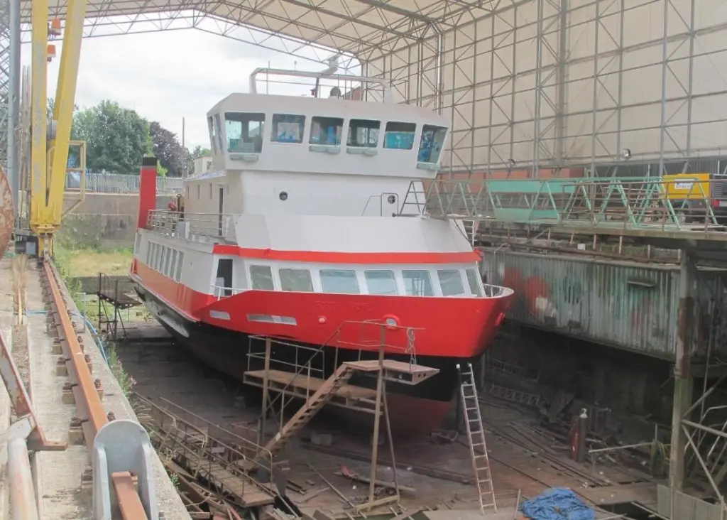In order to make the vessel more seaworthy the bow has been extended by 4 metres